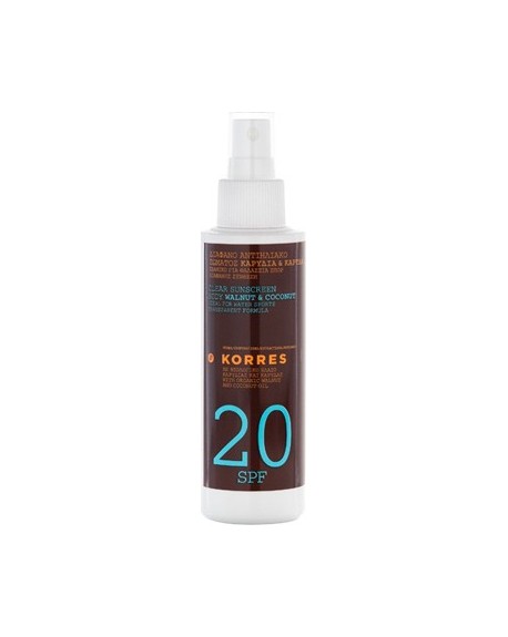Korres Clear Sunscreen Body Walnut-Coconut SPF20 150ml