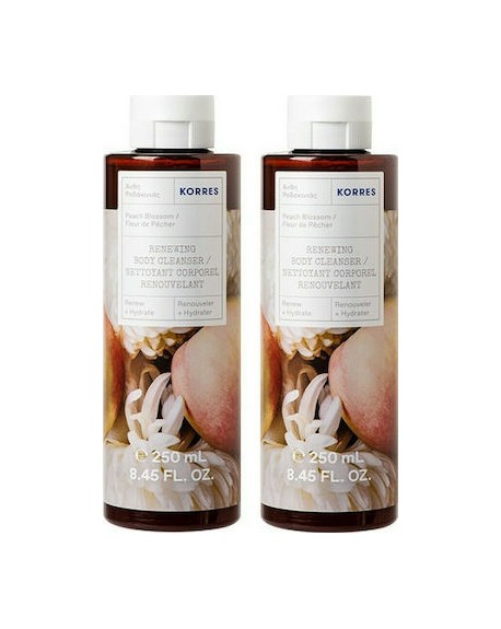 Korres Renewing Body Cleanser Peach Blossom 2x250ml