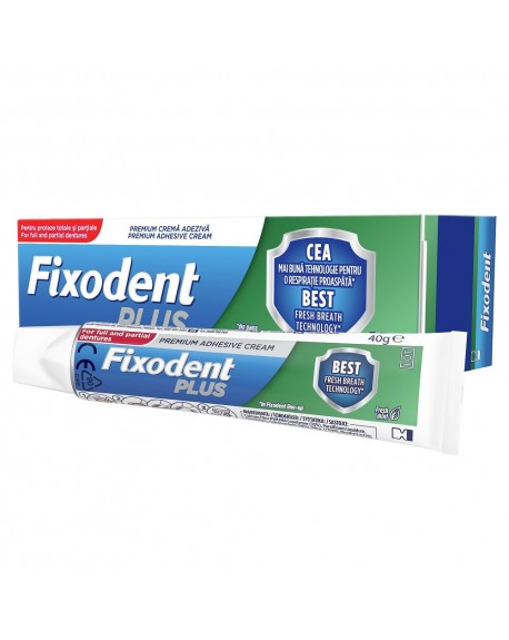Fixodent Plus Best Fresh Breath Technology Στερεωτική Κρέμα Τεχνητής Οδοντοστοιχίας 40gr